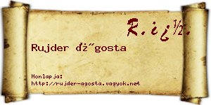 Rujder Ágosta névjegykártya